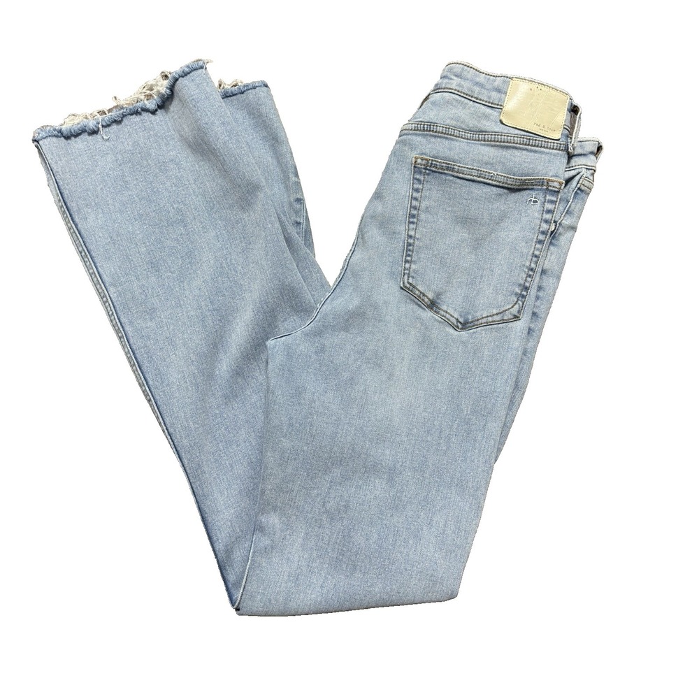 Rag & Bone Casey High Rise Flare Denim Jeans Women Size 30 Raw Hem Light Wash
